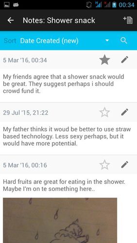 Screenshots des Programms Cool sticky notes für Android-Smartphones oder Tablets.