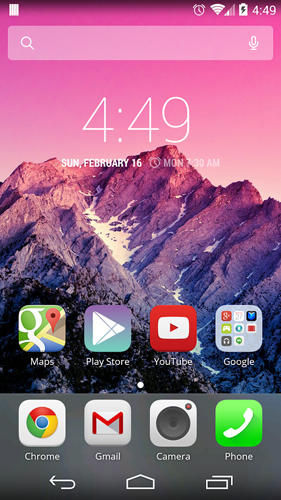 Les captures d'écran du programme iLauncher neo pour le portable ou la tablette Android.
