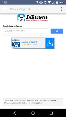 Baixar grátis InBrowser - Incognito browsing para Android. Programas para celulares e tablets.