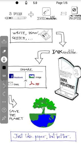 Screenshots of INKredible - Handwriting note program for Android phone or tablet.