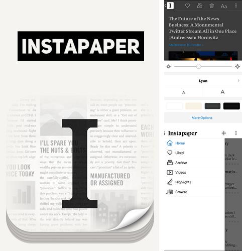 Besides Flashlight call Android program you can download Instapaper for Android phone or tablet for free.