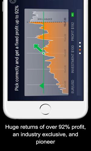 Capturas de pantalla del programa IQ Option Binary Options para teléfono o tableta Android.