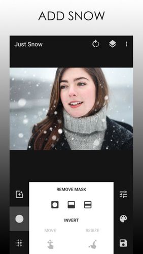 Just snow – Photo effects を無料でアンドロイドにダウンロード。携帯電話やタブレット用のプログラム。