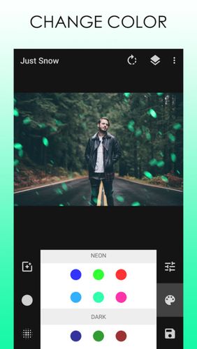 Die App Just snow – Photo effects für Android, Laden Sie kostenlos Programme für Smartphones und Tablets herunter.