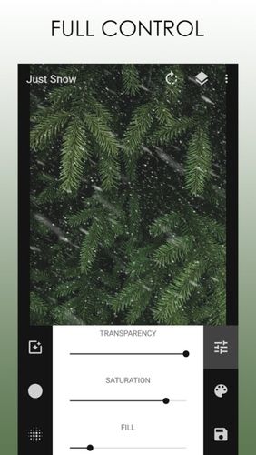 アンドロイドの携帯電話やタブレット用のプログラムJust snow – Photo effects のスクリーンショット。