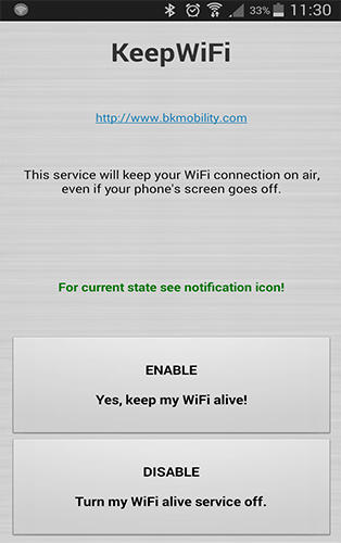 Descargar gratis Keep WiFi para Android. Programas para teléfonos y tabletas.