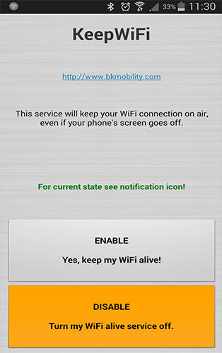 アンドロイド用のアプリKeep WiFi 。タブレットや携帯電話用のプログラムを無料でダウンロード。