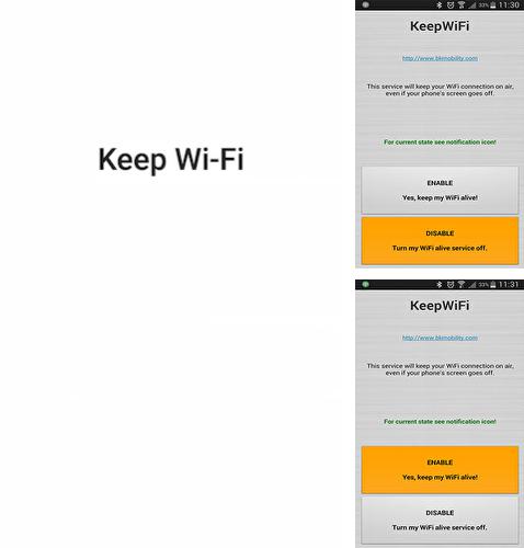 アンドロイド用のプログラム Hexa time のほかに、アンドロイドの携帯電話やタブレット用の Keep WiFi を無料でダウンロードできます。