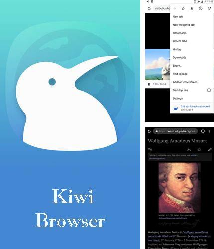 Télécharger gratuitement Kiwi navigateur - Rapide et calme pour Android. Application sur les portables et les tablettes.