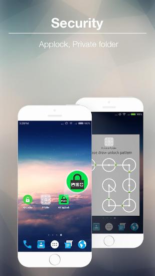 Capturas de pantalla del programa KK Launcher para teléfono o tableta Android.