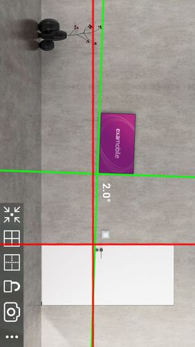 Capturas de tela do programa Laser level em celular ou tablete Android.