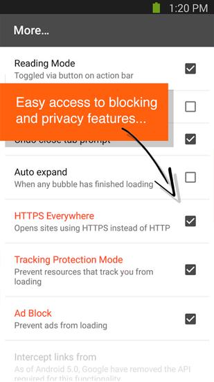 Aplicación Link Bubble para Android, descargar gratis programas para tabletas y teléfonos.