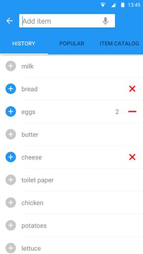 Скріншот програми Listonic: Grocery shopping list на Андроїд телефон або планшет.