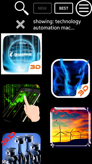 Capturas de tela do programa Live Wallpaper and Theme Gallery em celular ou tablete Android.