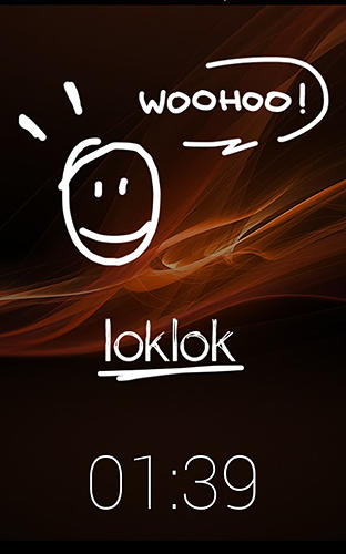 アンドロイドの携帯電話やタブレット用のプログラムLokLok: Draw on a lock screen のスクリーンショット。
