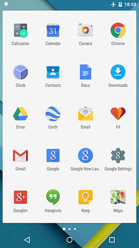 Скріншот додатки Lollipop launcher для Андроїд. Робочий процес.