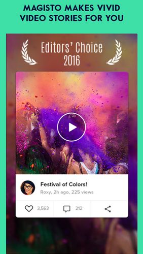 Laden Sie kostenlos Magisto Video editor & maker für Android Herunter. Programme für Smartphones und Tablets.