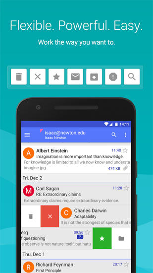 Descargar gratis Mail App: Aqua para Android. Programas para teléfonos y tabletas.