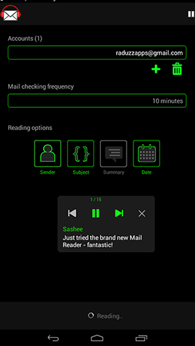 Aplicativo Mail reader para Android, baixar grátis programas para celulares e tablets.