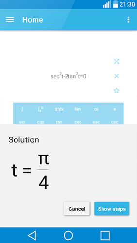 Скріншот програми MalMath: Step By Step Solver на Андроїд телефон або планшет.