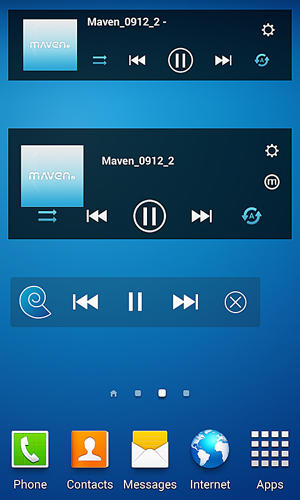 Screenshots of Maven music player: 3D sound program for Android phone or tablet.