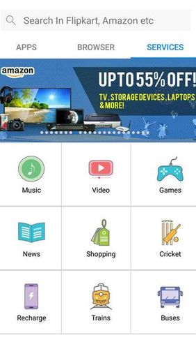 Screenshots of M!Browser – Micromax browser program for Android phone or tablet.
