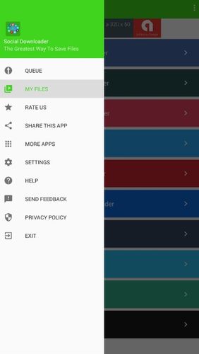 Screenshots des Programms Advanced download manager für Android-Smartphones oder Tablets.