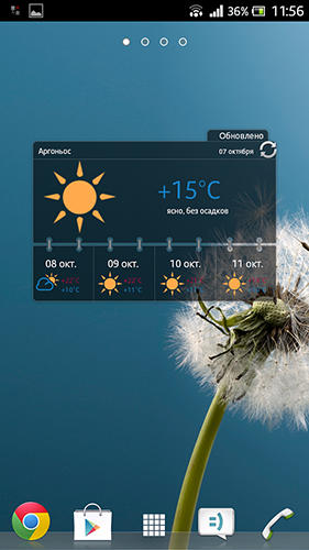 Capturas de pantalla del programa Meteoprog: Dressed by weather para teléfono o tableta Android.