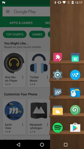 Capturas de pantalla del programa Meteor swipe - Edge sidebar launcher para teléfono o tableta Android.