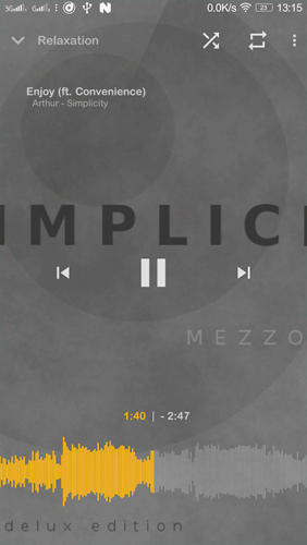 Télécharger gratuitement Mezzo: Music Player pour Android. Programmes sur les portables et les tablettes.