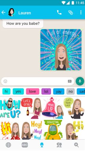 アンドロイドの携帯電話やタブレット用のプログラムMirror emoji keyboard のスクリーンショット。