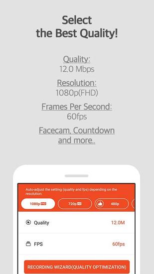 Screenshots of Mobizen: Screen Recorder program for Android phone or tablet.