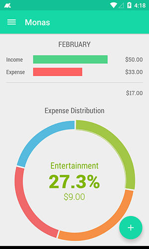 Télécharger gratuitement Monas: Expense manager pour Android. Programmes sur les portables et les tablettes.