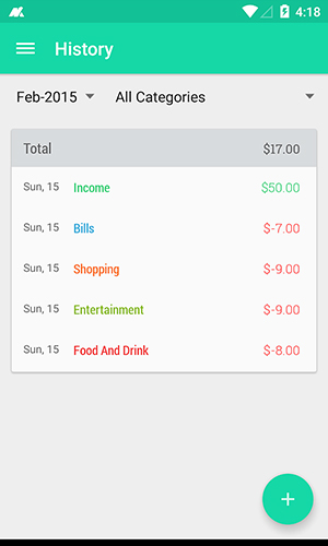 Monas: Expense manager app for Android, download programs for phones and tablets for free.