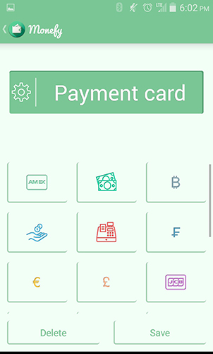 Screenshots des Programms Monas: Expense manager für Android-Smartphones oder Tablets.