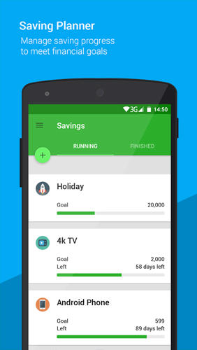 Screenshots des Programms Money Lover: Money Manager für Android-Smartphones oder Tablets.