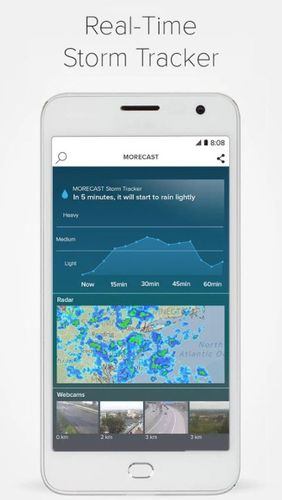 アンドロイド用のアプリMorecast - Weather forecast with radar & widget 。タブレットや携帯電話用のプログラムを無料でダウンロード。
