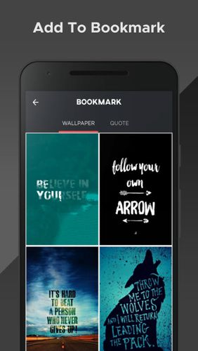 Les captures d'écran du programme Motivation 365 pour le portable ou la tablette Android.