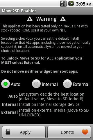 Move 2 SD enabler を無料でアンドロイドにダウンロード。携帯電話やタブレット用のプログラム。