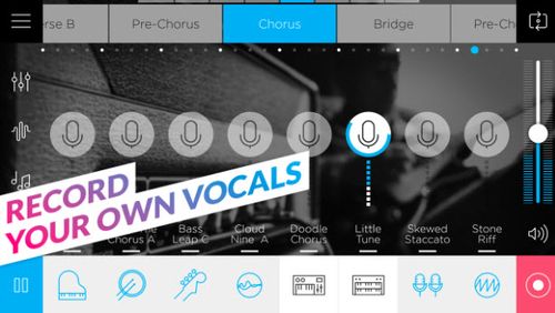 Les captures d'écran du programme Music maker JAM pour le portable ou la tablette Android.