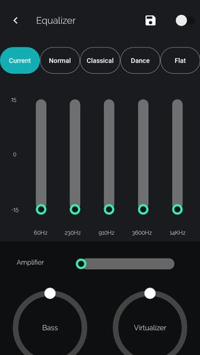 Скріншот додатки Musicana music player для Андроїд. Робочий процес.