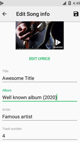 Aplicación Musicolet: Music player para Android, descargar gratis programas para tabletas y teléfonos.