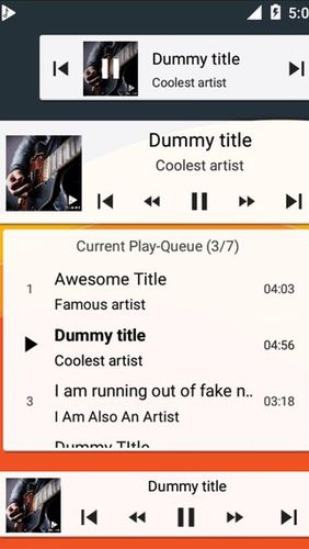 Capturas de pantalla del programa PowerAudio: Music Player para teléfono o tableta Android.