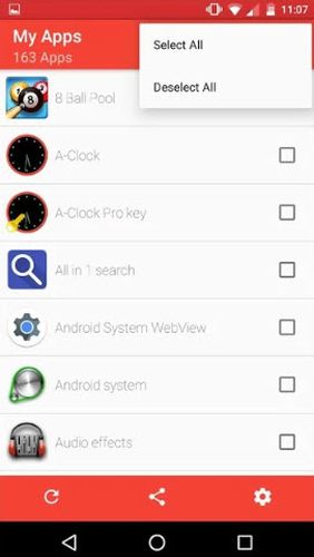 Скріншот програми My apps - App list на Андроїд телефон або планшет.