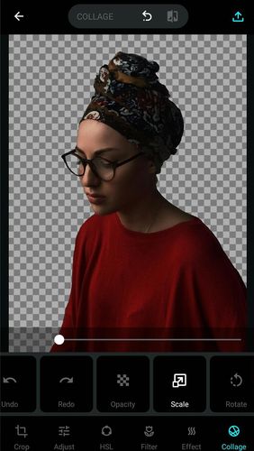 Скріншот додатки MY photo editor: Filter & cutout collage для Андроїд. Робочий процес.