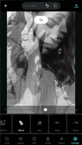 Les captures d'écran du programme MY photo editor: Filter & cutout collage pour le portable ou la tablette Android.