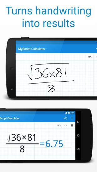 Télécharger gratuitement MyScript Calculator pour Android. Programmes sur les portables et les tablettes.