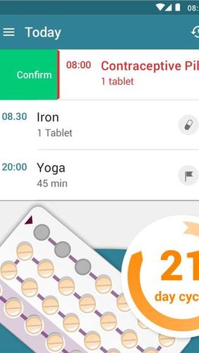 Capturas de pantalla del programa MyTherapy: Medication reminder & Pill tracker para teléfono o tableta Android.