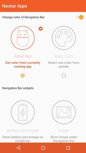 Les captures d'écran du programme Navbar apps pour le portable ou la tablette Android.