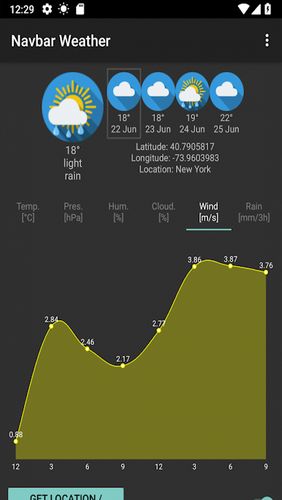 Screenshots des Programms Navbar weather - Local forecast on navigation bar für Android-Smartphones oder Tablets.